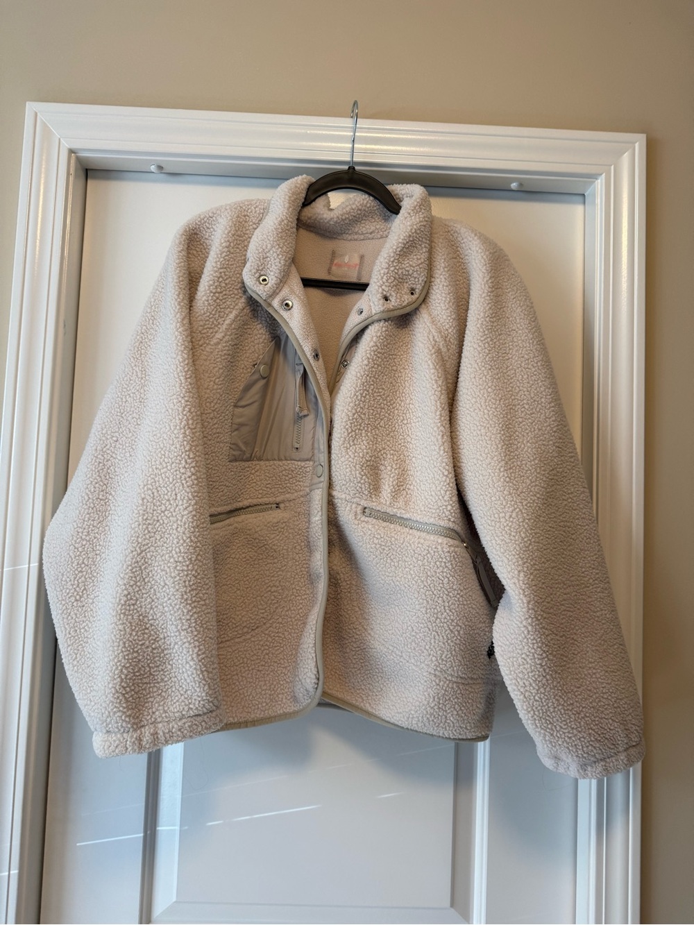 Free People Cream Sherpa Teddy Jacket